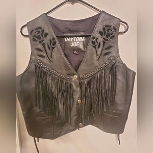 Daytona Joe Leather biker vest size L